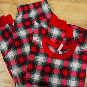 Ladies 2 Piece lounge Set Red Plaid L